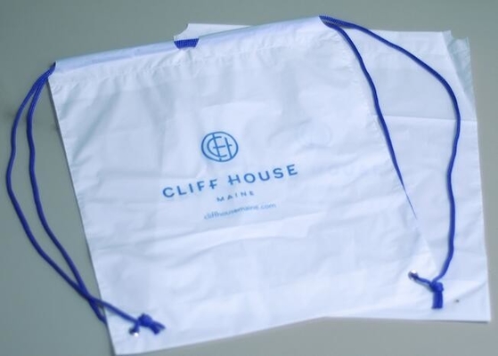 Biodegradable Drawstring Laundry Bag With Printing,Logo Printed Poly Drawstring Hotel/Travel Laundry Plastic Bag
