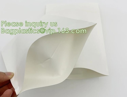 Bagease Bagplastics Brown Kraft Compostable k Food Standup White Resealable Big Stock Plain Paper Bags