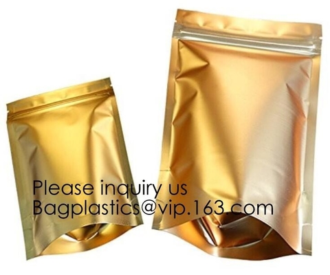 Laminated Material Metalized Film Side Gusset Pouches,Digital Metaled Print Stand Up Metaled Pouch,Resealable Metalized