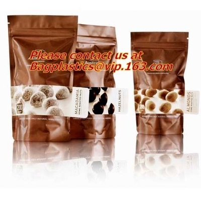 Stand Up Packaging Bag With See-Through Window, k Food Packaging Bag, Gravure Print Quad Seal Bag For Pet Food Pac