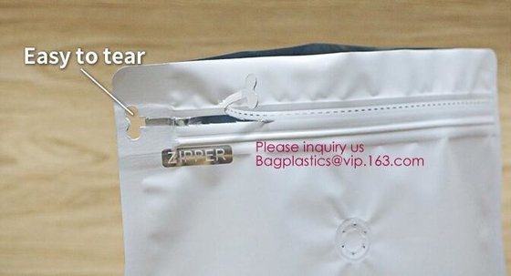 Aluminum Foil Gusset k Square Block Flat Bottom Coffee Bag With Valve And Zipper,gold aluminum foil flat bottom/sq