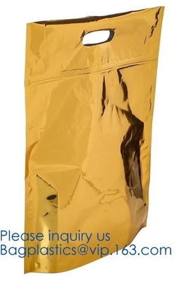 qual seal flat bottom stand up pouch with k,plastic bag slide zipper with side gusset,metalized 8 side seal food p