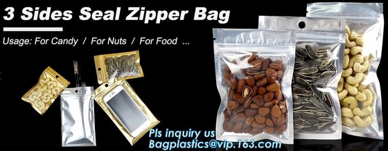 Snacks Plastic bag Stand Up Zipper Bag with Window,1 pound 500g Wholesale custom printed k bag zipper bag stand up