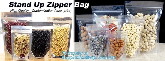 Snacks Plastic bag Stand Up Zipper Bag with Window,1 pound 500g Wholesale custom printed k bag zipper bag stand up