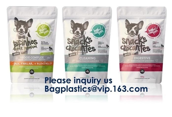 Pet Treat Food Pouch BAGS,Bath Salts Fishing Baits Garden & Building supplies STAND UP POUCHES SIDE GUSSET BAGS FLAT BOT