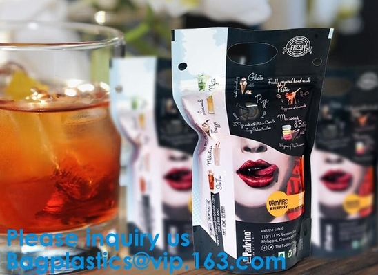 Custom Clear Aluminum Foil Coffee Tea Packaging Side Gusset Flat Bottom Stand Up Pouch Bags With k