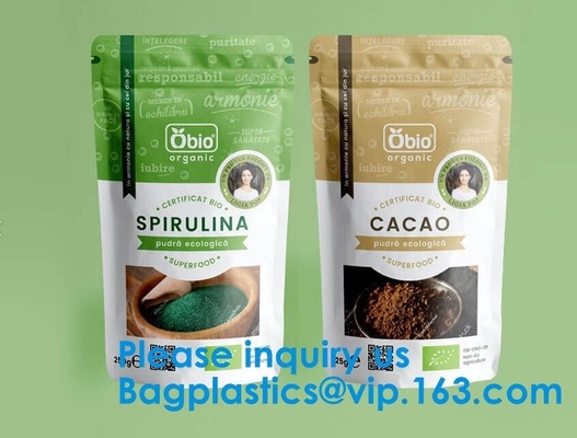 Stand Up k Logo Printed Kraft Craft Paper Bags Food Grade Stand Up Zipper Frozen Pouch Bag Bagease Bagplastics