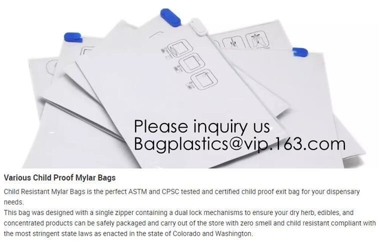 Child Proof k Smell Proof Mylar Bag for Weed,Medical Matte Smell Proof Weed Foil Packaging Edible Mylar Plastic Ba