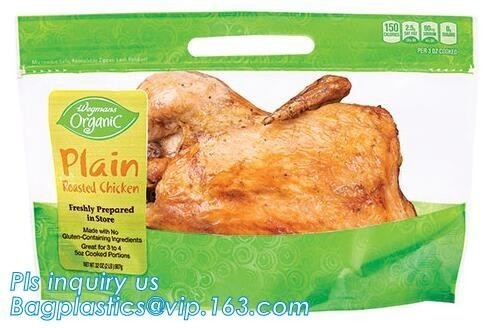 Food Grade Anti Fog Material Resealabele Plastic Hot Chicken Bag, Fresh Chicken Packing Bag, roast chicken Boiled chicke