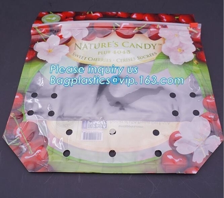fruit bag for fruit protection, Perforated Better Aseptic Grape Bag, Cherry Bag, Fruit plastic bag, Stand up k fre