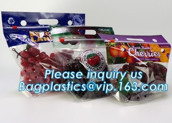 reusable clear printed zippered storage slider bag for vegetables and fruits, recyclable fresh fruit packaging k w