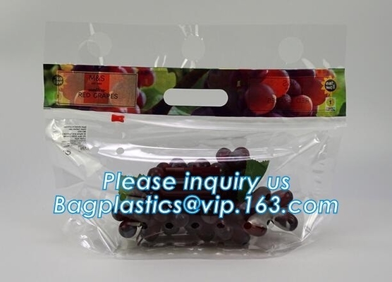 frosted reclosable zipper plastic bags with slider k, round bottom slider grape bag/table grape bag used in graper