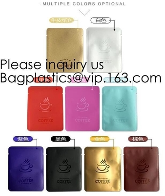 Three Side Sealed Flat Paper Coffee Pouch One Pack Drip Coffee Bag,Aluminum Foil Drip Coffee Pouch Hanging Ear Bag, pack