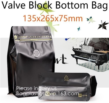 Reusable Top k Square Box Flat Bottom Aluminum Foil Lined Plastic Kraft Paper bag with Window,250g 500g Custom Pla