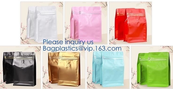 Reusable Top k Square Box Flat Bottom Aluminum Foil Lined Plastic Kraft Paper bag with Window,250g 500g Custom Pla