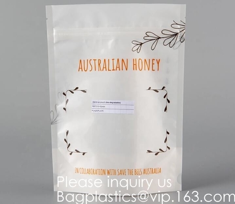 Compostable Corn Starch Laminated Biodegradable Packaging Bag PLA Bag PBAT Corn Starch Compostable Pouch With Lip