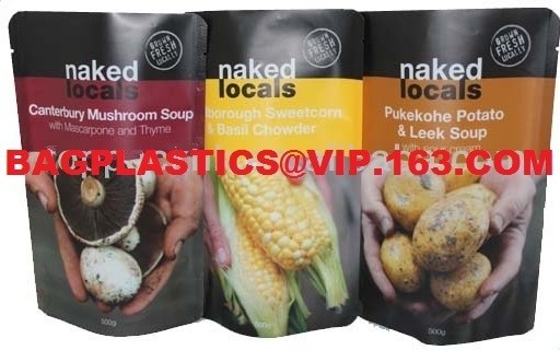 Custom Detox Tea Printed Stand Up Zipper Plastic K Pouch Standup Bag For Soup Food Packaging,Salad Dressings, Soup