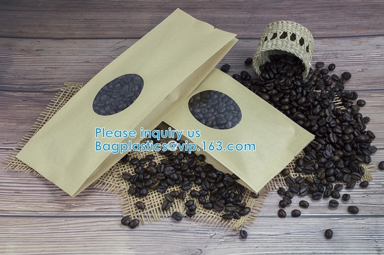 White Kraft Paper Stand Up Zipper Pouches Aluminum Foil High Barrier Quad Seal Bag For Food Package