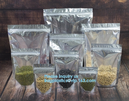 Zipper Lock Leakproof Reusable Storage Pouches For Zip Food Storage Lock Packaging With Tear Notches