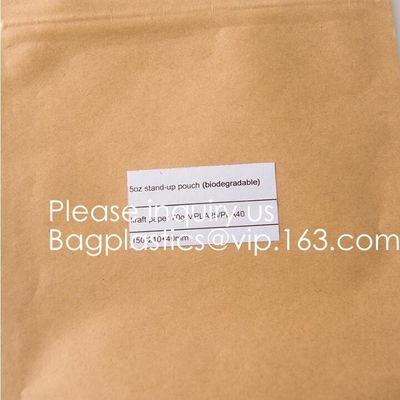 Environmental Flat Bottom, Stand Up, Side Gusset, Quad Seal, Middle Seal K, Pull Tab Zipper, Tear Notch, Hang Hole