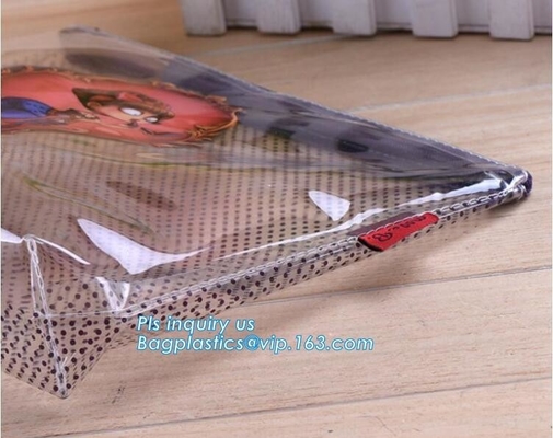 vinyl plastic zipper bags packaging with slider closure, size frosted matte pvc vinyl zipper k plastic packaging b