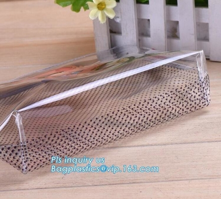 vinyl plastic zipper bags packaging with slider closure, size frosted matte pvc vinyl zipper k plastic packaging b