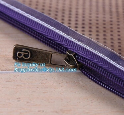 vinyl plastic zipper bags packaging with slider closure, size frosted matte pvc vinyl zipper k plastic packaging b