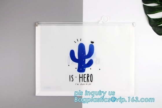 plastic Zippered Envelope k Waterproof PP Bags Seamless Slider Closure Storage Pouch for A4 Paper,Magazine,Memo