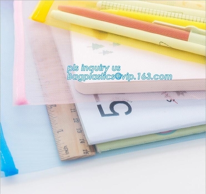 Economical mesh zipper file bag transparent pvc document bag waterproof storage bag