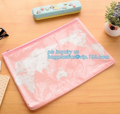 PVC slider promotional packaging bag, pe zipper bag/zipper document bag/zipper file folder bag,Mesh Bag File Document Ba