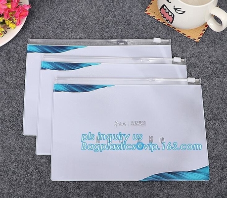 Biodegradable eco-friendly slider k frosted EVA bag, PVC Wash Bag With Slider Zipper, Eco-friendly plastic puller