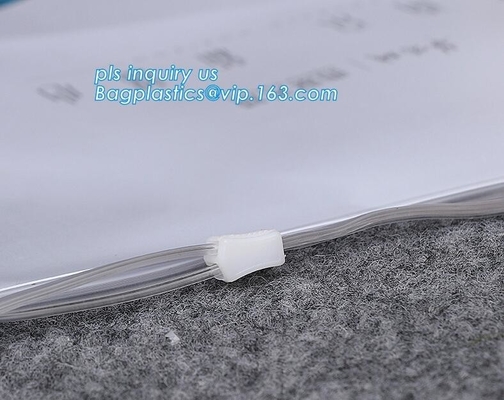 Biodegradable eco-friendly slider k frosted EVA bag, PVC Wash Bag With Slider Zipper, Eco-friendly plastic puller