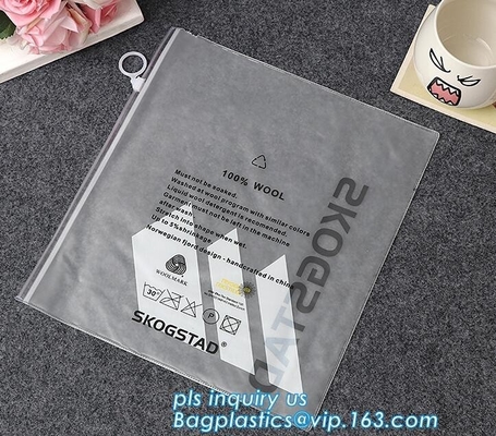 Biodegradable eco-friendly slider k frosted EVA bag, PVC Wash Bag With Slider Zipper, Eco-friendly plastic puller