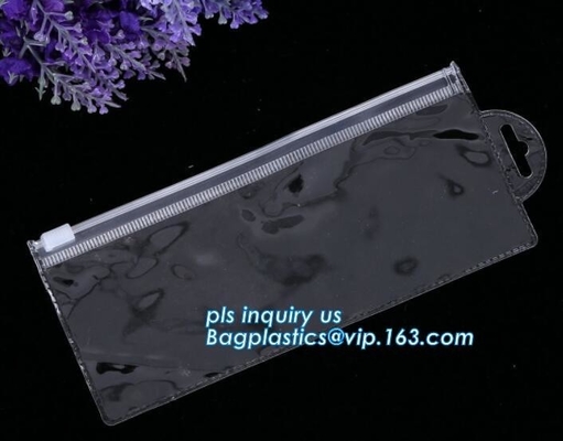 Plastic Cosmetics packaging bags With Slider Zipper Top, Frosted PVC Slider Zipper Bags, Pencil Case Promotional Gift