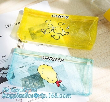vinyl pvc plastic packaging bags with slider zipper k closure, vinyl pvc zipper pouch,black color slider zipper zi