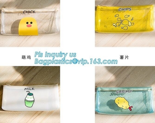 vinyl pvc plastic packaging bags with slider zipper k closure, vinyl pvc zipper pouch,black color slider zipper zi