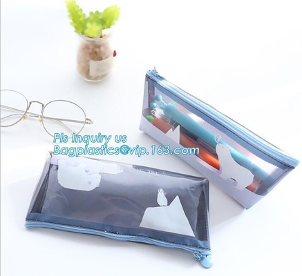 slider zipper pvc pouch clear vinyl pvc k bag, OEM clear plastic zipper pouch/ clear vinyl slider zipper bag