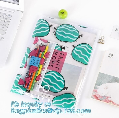 Slider zipper Clear pvc bag for package Vinyl transparent pvc bag cosmetic packing, bottom gusset slider k printed