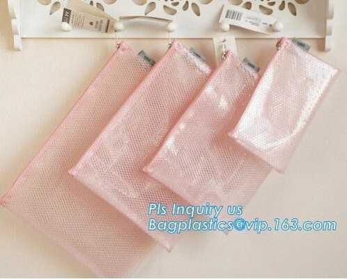 k document file bag, Document File Folder /Document Bag, Mesh pattern plastic zip bag with handle file bag, slider