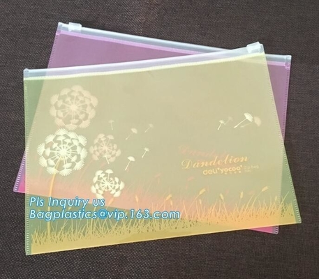 unique design coloful printed clear pvc plastic slider hook hanging zipper bag, Slider Zipper Bag with Custom Logo