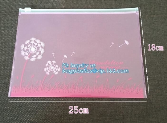 unique design coloful printed clear pvc plastic slider hook hanging zipper bag, Slider Zipper Bag with Custom Logo