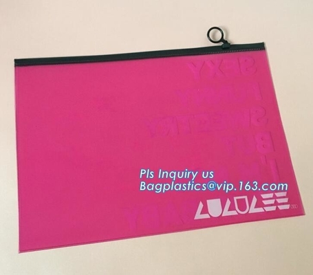 eco-friendly slider zipper flat matt plastic bag for document or swimwear, slider zipper bag zipper silver foil garment