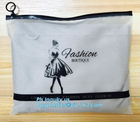 EVA clothing bags plastic slider zipper case, Custom printed side guesset foil slider zipper, resealable packaging slide