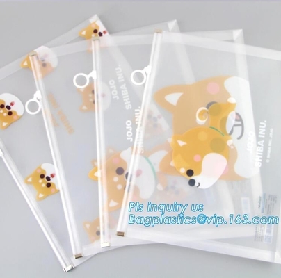 Pouch Bags With Zip,Plastic Zip Resealable Pouch, side gusset bag with top handle and slider zipper, EVA Cosmetic Bag wi