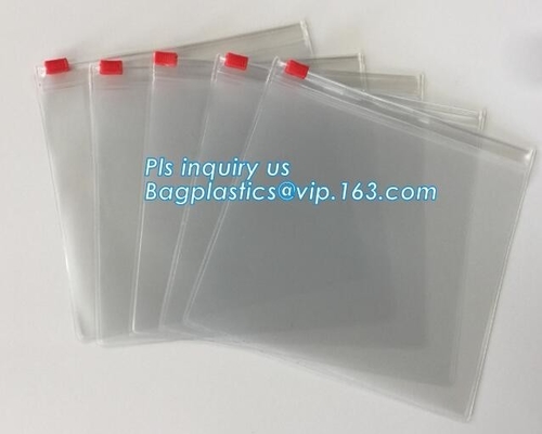 Cosmetic Packaging Customized Clear PVC Travel Slider Bag/Manufacture pvc packaging bag,packaging pvc bag, slider zipper