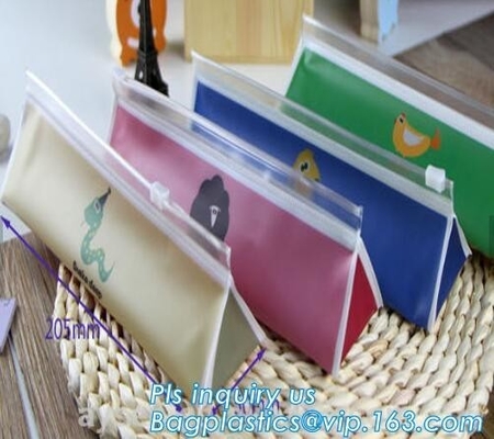 Cosmetic Packaging Customized Clear PVC Travel Slider Bag/Manufacture pvc packaging bag,packaging pvc bag, slider zipper
