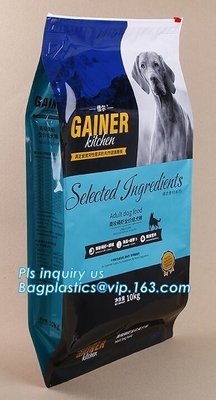 Resealable Zipper Top Packaging Bag Quad Seal Packaging Bag Pet Dog Food Packaging Bag 5L 6L 7L Plastic Packaging Bags