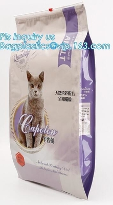 Slider Zipper Flat Bottom Side Gusset Dog Pet Food Packing Bag, Gravure Printing Top Slider k Plastic Pet Dog Trea