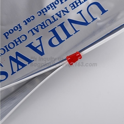 Slider Zipper Flat Bottom Side Gusset Dog Pet Food Packing Bag, Gravure Printing Top Slider k Plastic Pet Dog Trea