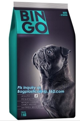 Stand Up Dog Food Feed Packaging Bag With Tear Off Slider Seal, Top Slider k Plastic Dog Treats Plastic Packaging